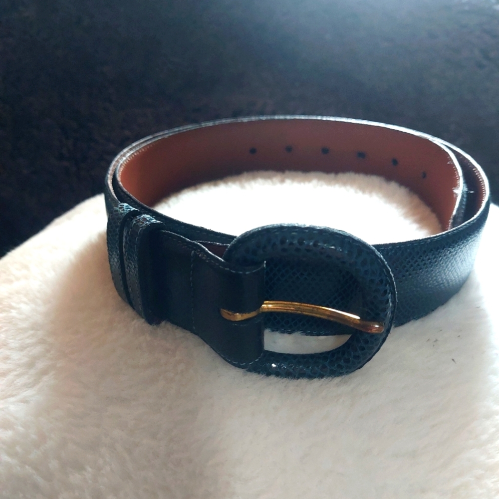 Torino Snake Skin Blue with buckle closure